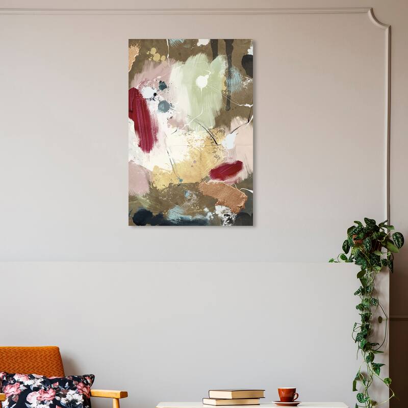 Wynwood Studio Canvas Abstract Crimson in the Sands Abstract Brown and Crimson Modern & Contemporary Wall Art Canvas Print - 30 x 20