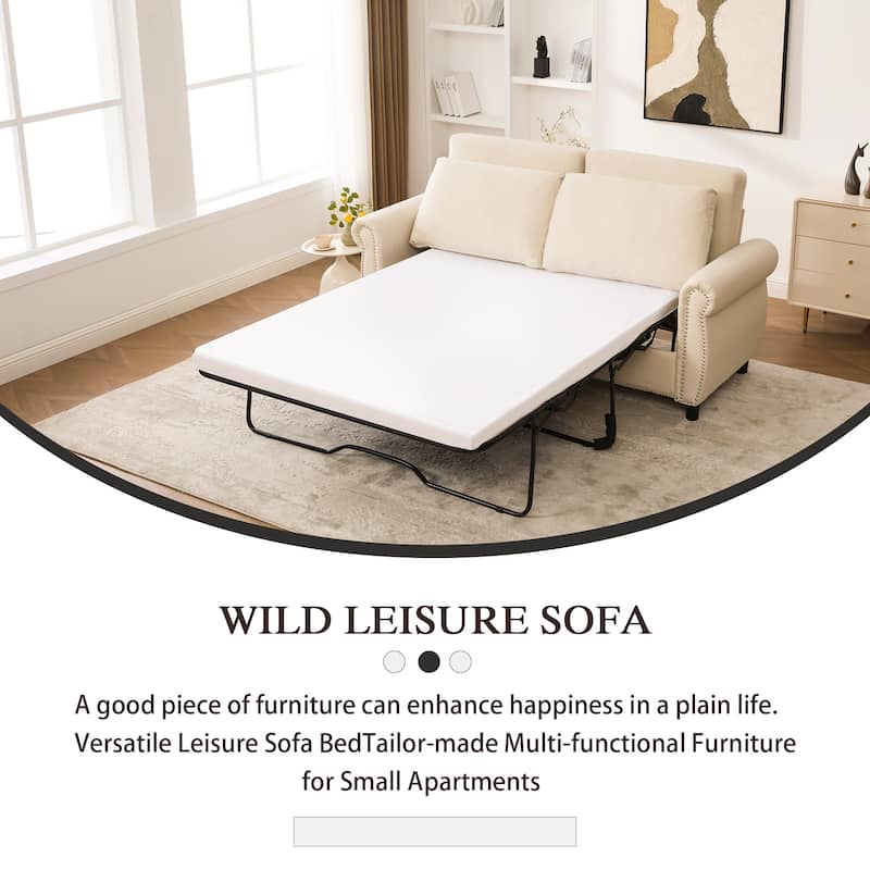 Pull Out Couch with Mattress, Sleeper Sofa Daybed, Upholstery Sectional Loveseat Convertible Sofa Bed