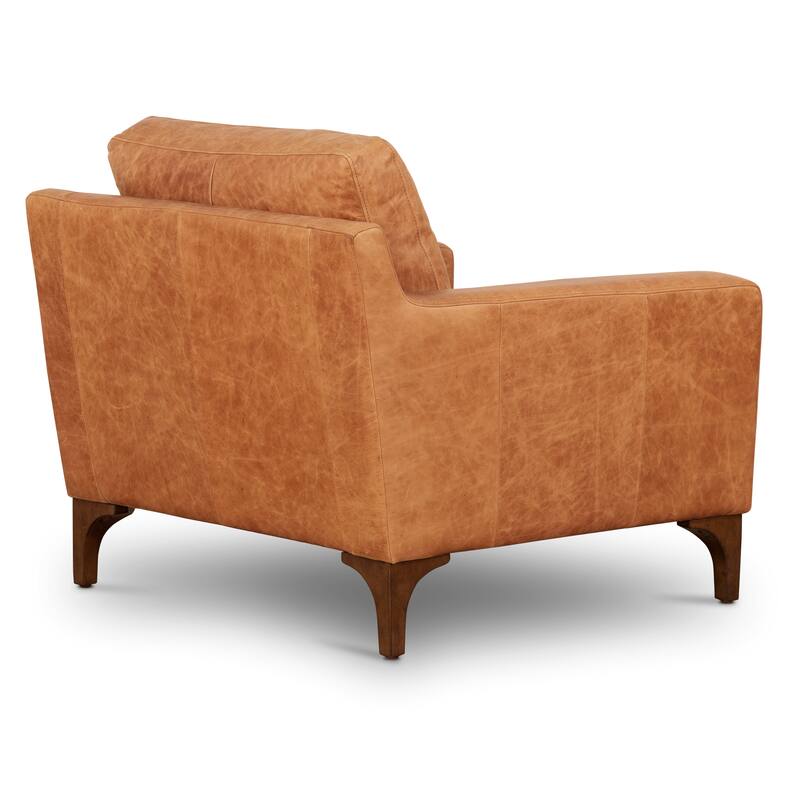 Poly & Bark Sorrento 35" Lounge Chair - Full Grain Genuine Italian Leather