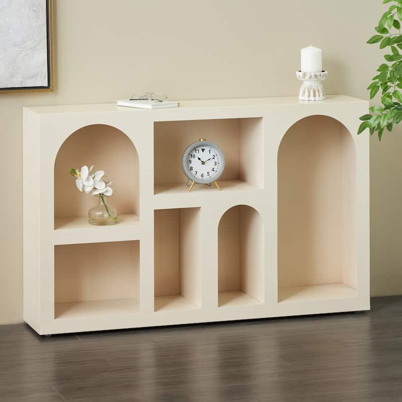 Metal Geometric 5 Shelf Shelving Unit - Black or Cream - Roche River Decor
