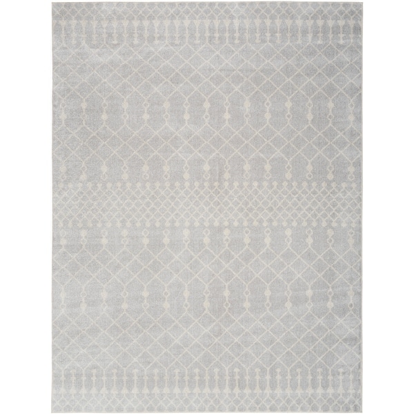 slide 2 of 12, Nourison Astra Machine Washable Moroccan Area Rug 10' x 14' - Grey - Rectangle