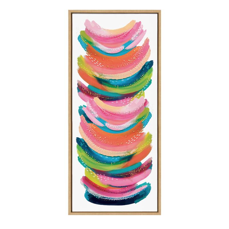Kate and Laurel Sylvie Bright Abstract Framed Canvas By Jessi Raulet