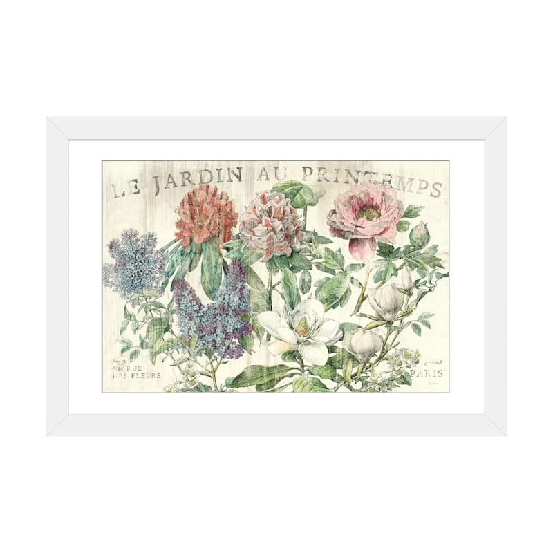 iCanvas "Le Jardin Printemps " by Sue Schlabach - White - 24x32x1