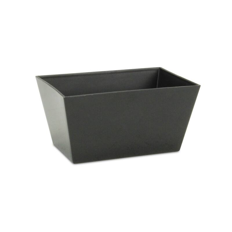 Harper 8.25 Inch Rectangular Tapered Plastic Pot - Black