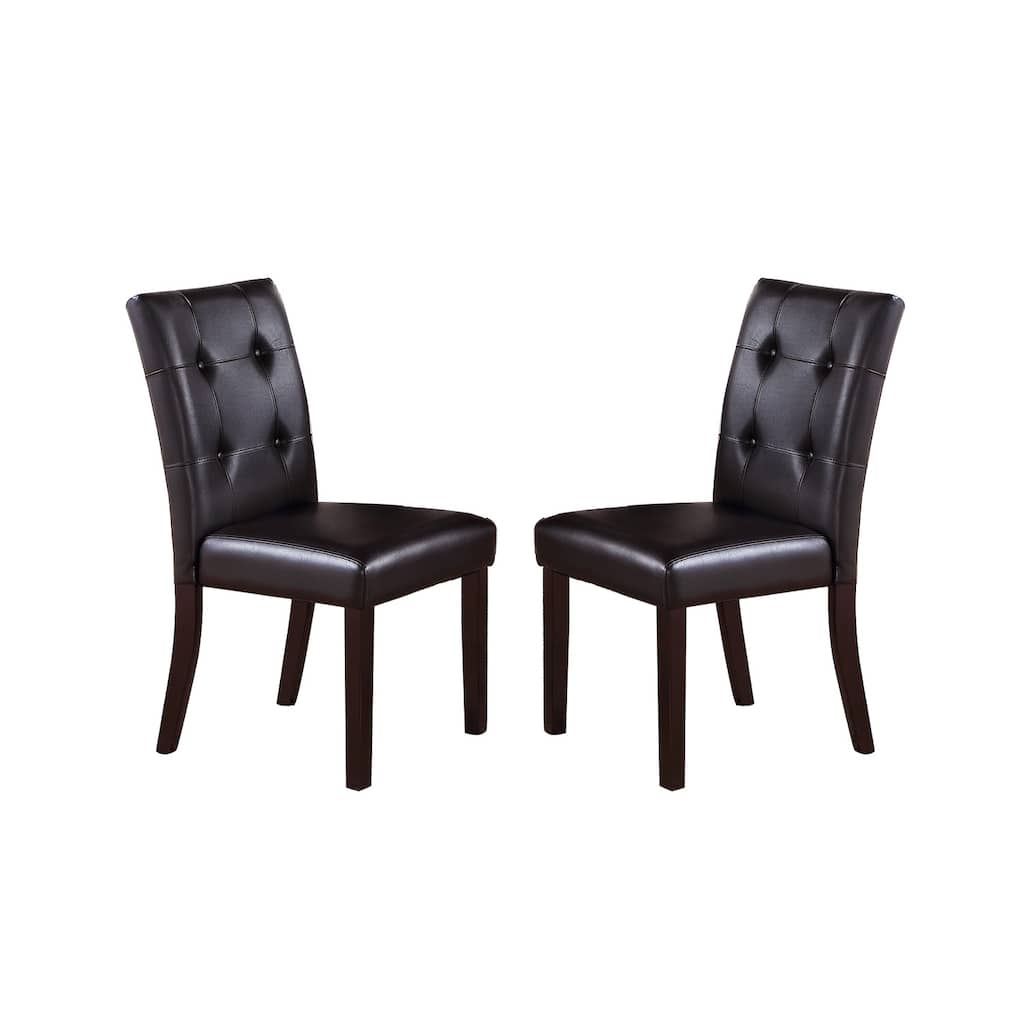 Upholstered Dining Chairs With Button Tufted in Espresso(Set of 2)