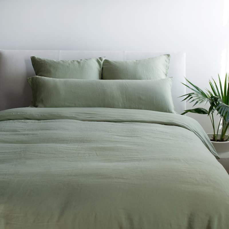 100% French Linen Duvet Cover & Sham Set by BOKSER HOME