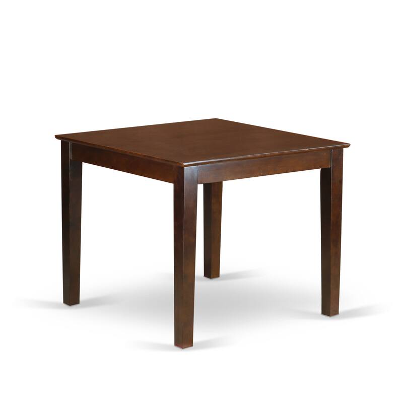 East West Furniture Kitchen Table Set Contains a Square Dining Table and Upholstered Chairs, Mahogany (Pieces Options)