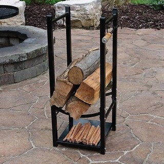 Menards Log Rack Black Indoor-Outdoor 32-inch Firewood Log Rack - 13”L x 13”W x 32”H ...