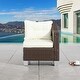 preview thumbnail 4 of 2, Patio Festival Outdoor Wicker/Rattan Left-Arm Chair Brown