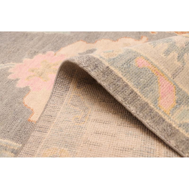 ECARPETGALLERY Hand-knotted Modern Oushak Dark Grey Wool Rug - 9'9 x 14'10