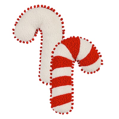 12" x 19" Candy Cane Shaped Pillow