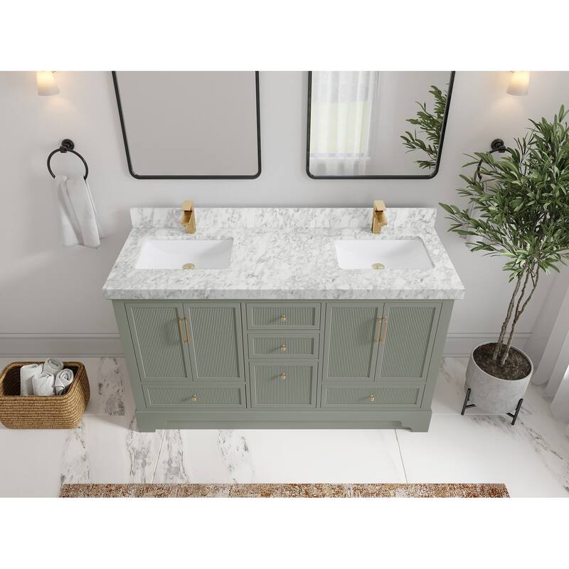 Willow Collections 60 in. W x 22 in. D Alys Double Sink Bathroom Vanity with Countertop