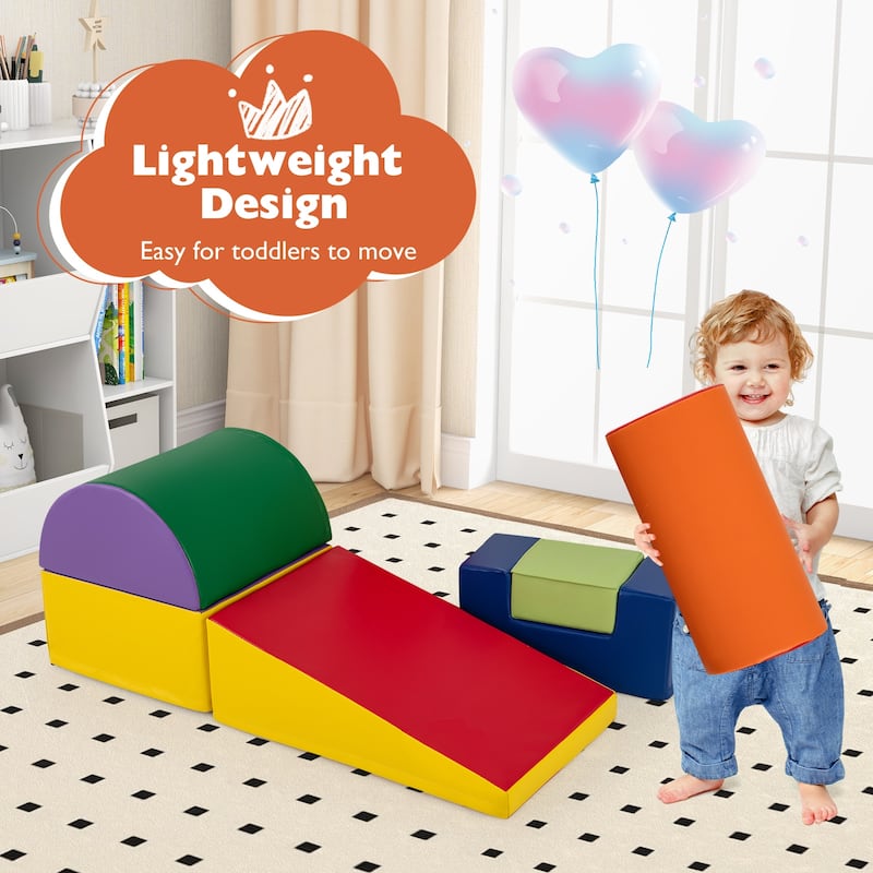 Gymax 6 PCS Kids Climber Play Set Indoor Foam Climb & Crawl Activity