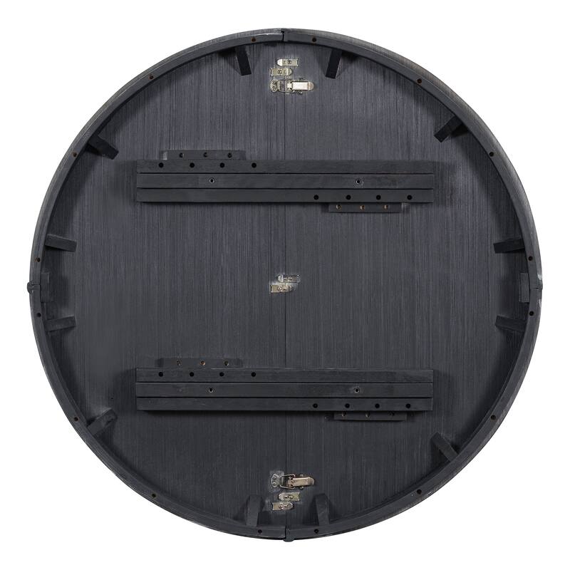 Black 5-Piece Wooden Dining Table Set with Extendable Round Table & 4 Chairs