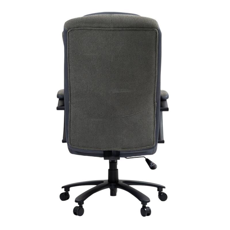 Set of Two Gray and Black Adjustable Height Swivel Rolling Executive Office Chairs