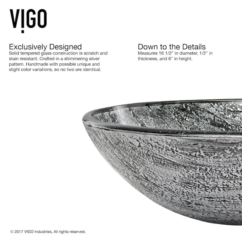 Vigo 16-1/2" Glass Bathroom Vessel Sink