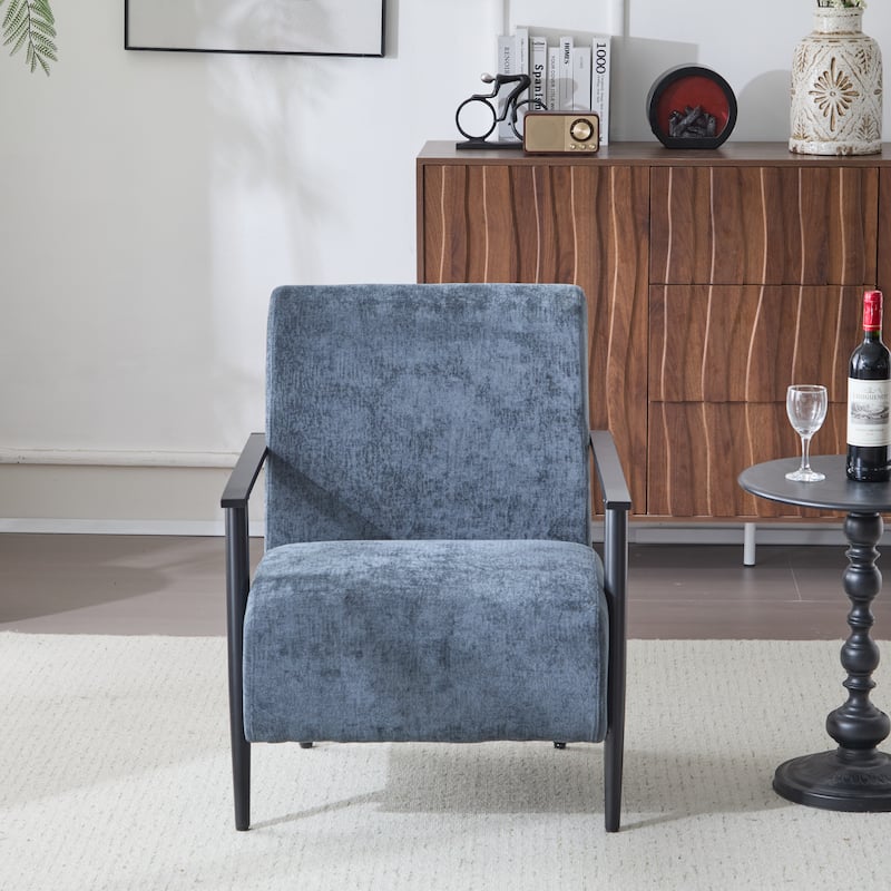 Christopher Knight Home -Allen Modern Lounge Chair with Polyester Upholstery and Sturdy Metal Frame