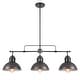 preview thumbnail 10 of 37, Industrial 3-Light Dome Kitchen Island Pendant - Brushed Black Grey