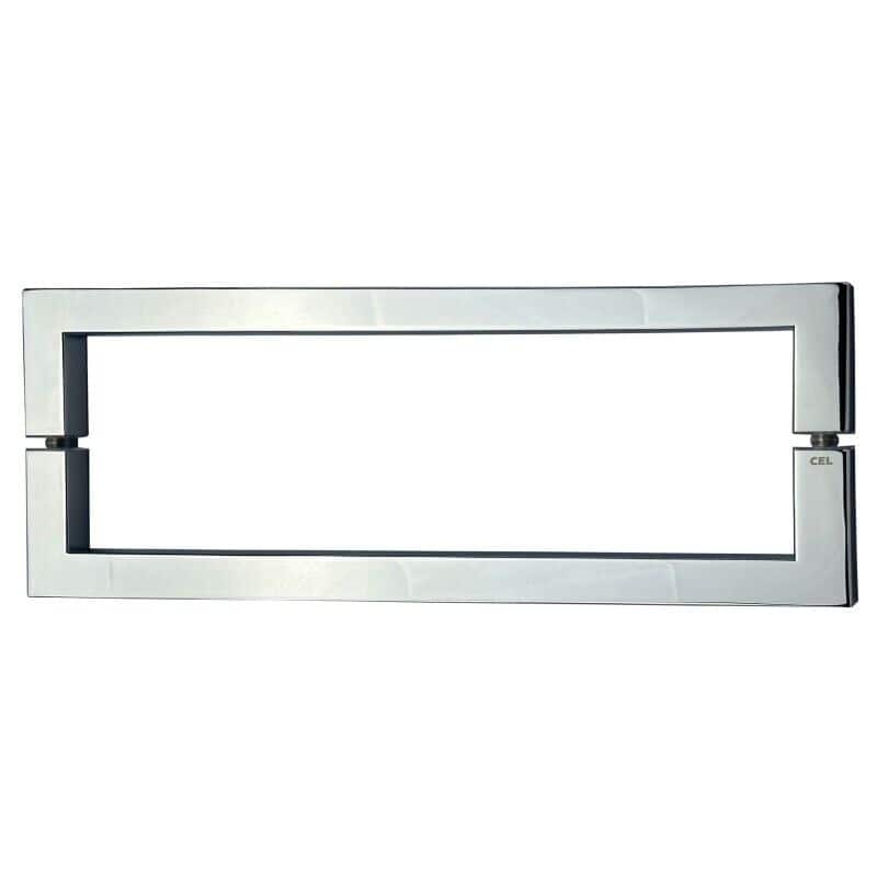 CEL 24" x 24" Square Tubing Back-to-Back Pull Handle / Towel Bar for shower door - Polished Chrome