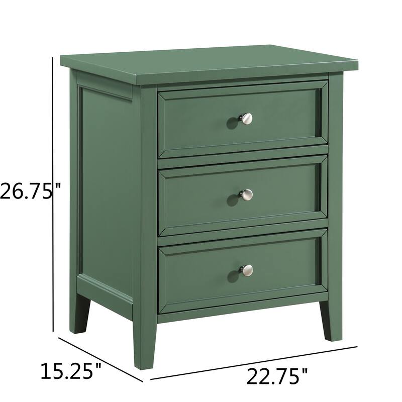 Luca 3-drawer Nightstand, Bedroom Furniture