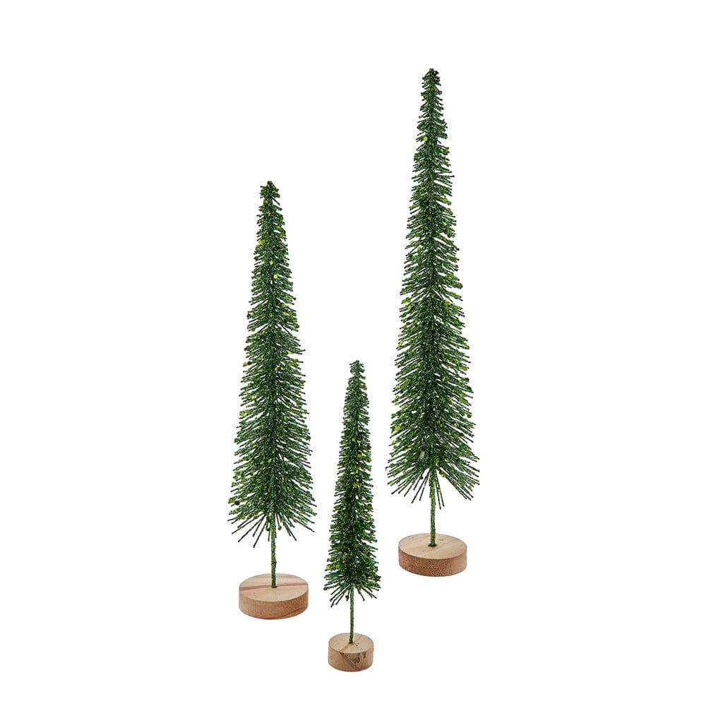 Kurt Adler Green Glittered Miniature Tree Set