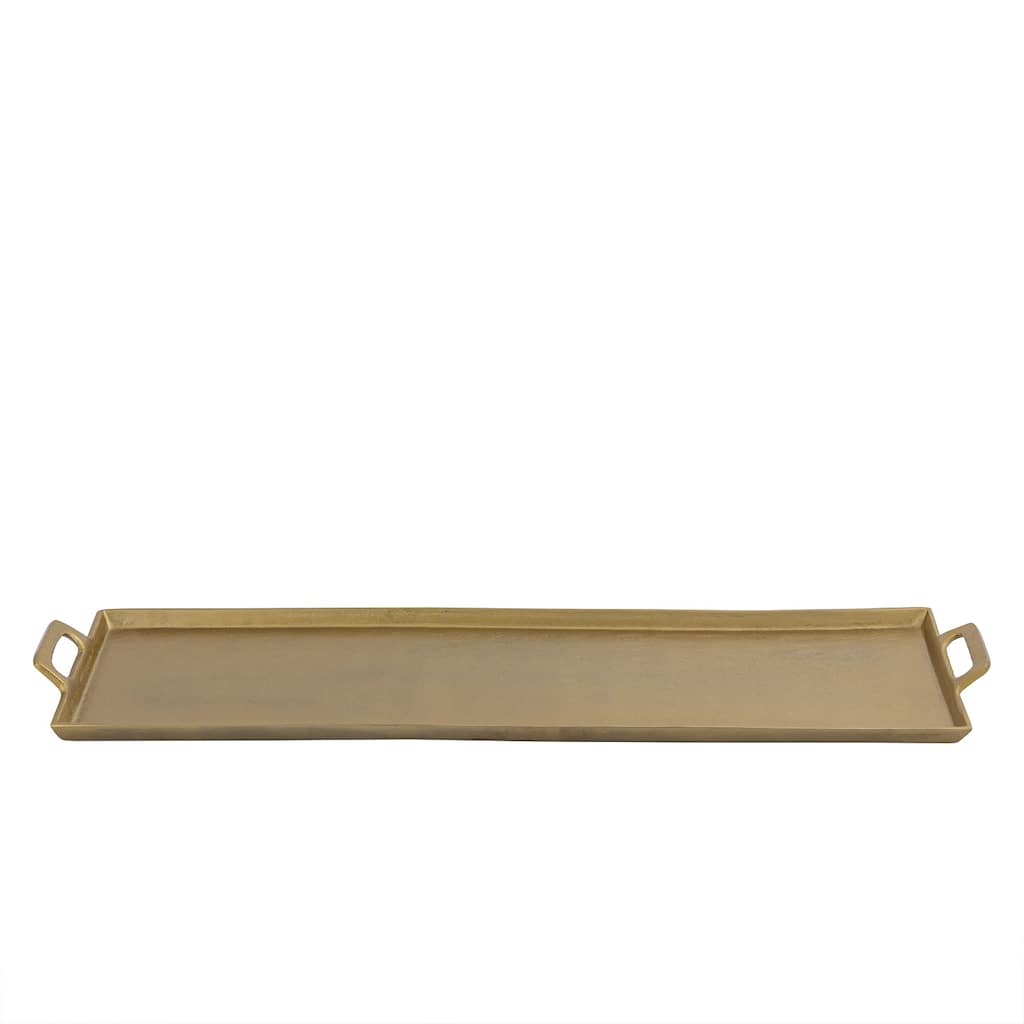 Alum. Tray w/Handles 10x34" - Ant. Brass - ANTIQUE BRASS