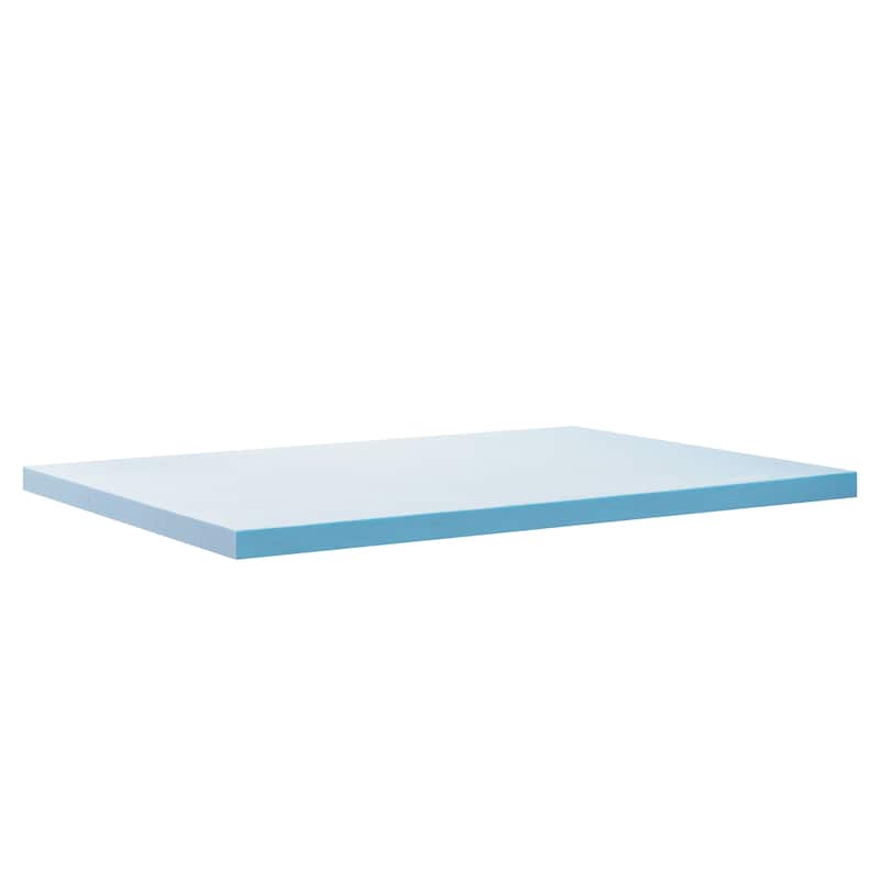 Priage by ZINUS 2 Inch Green Tea Cooling Gel Memory Foam Mattress Topper - Blue