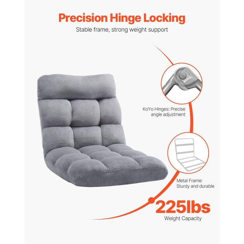 Floor Chair with Backrest Adjustable Folding Sofa Chair for Kids & Adults
