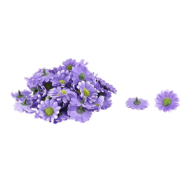 Bride Wedding Fabric Artificial Flower Heads Headband Garland Decor Purple 50pcs