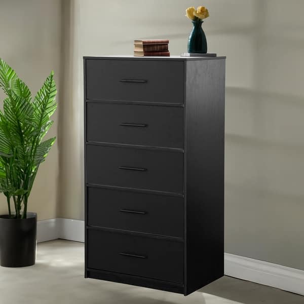 mainstays classic 5 drawer dresser Classic 5 Drawer Dresser, Black Oak - Bed Bath & Beyond