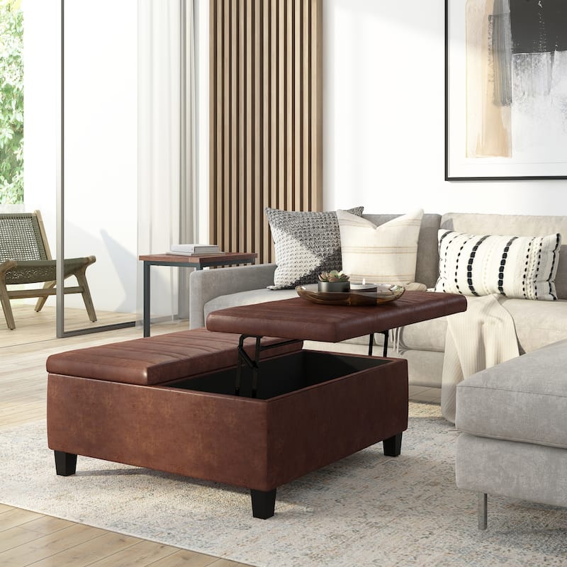 WYNDENHALL Tyler 36 inch Wide Contemporary Square Table Ottoman