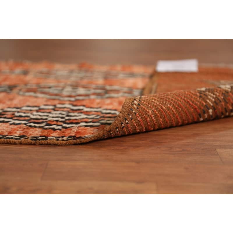 Orange Moroccan Oriental Runner Rug Bedroom Handmade Wool Carpet - 2'9" x 9'7"