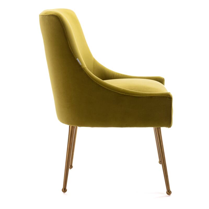 Clihome Stainless Steel Frame Dining Velvet Side Chairs(Set of 2)