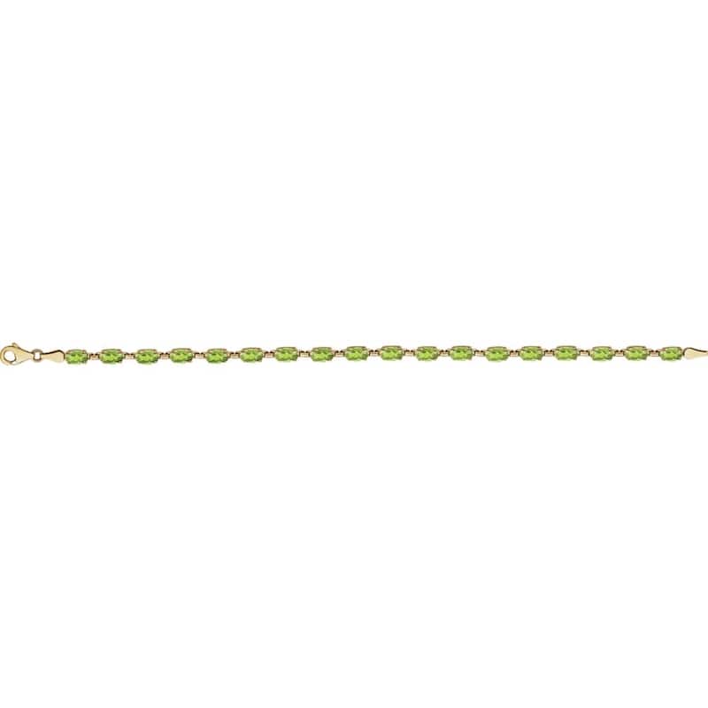 Curata 14k Yellow Gold Peridot Peridot 7.25 Inch Bracelet