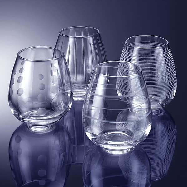 Mikasa Cheers Stemless Wine Glasses, Clear, 14 oz - 4 count