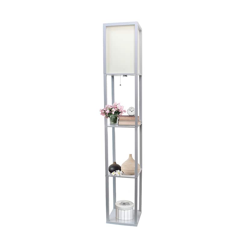 Porch & Den Victorine Floor Lamp Etagere Organizer Storage Shelf