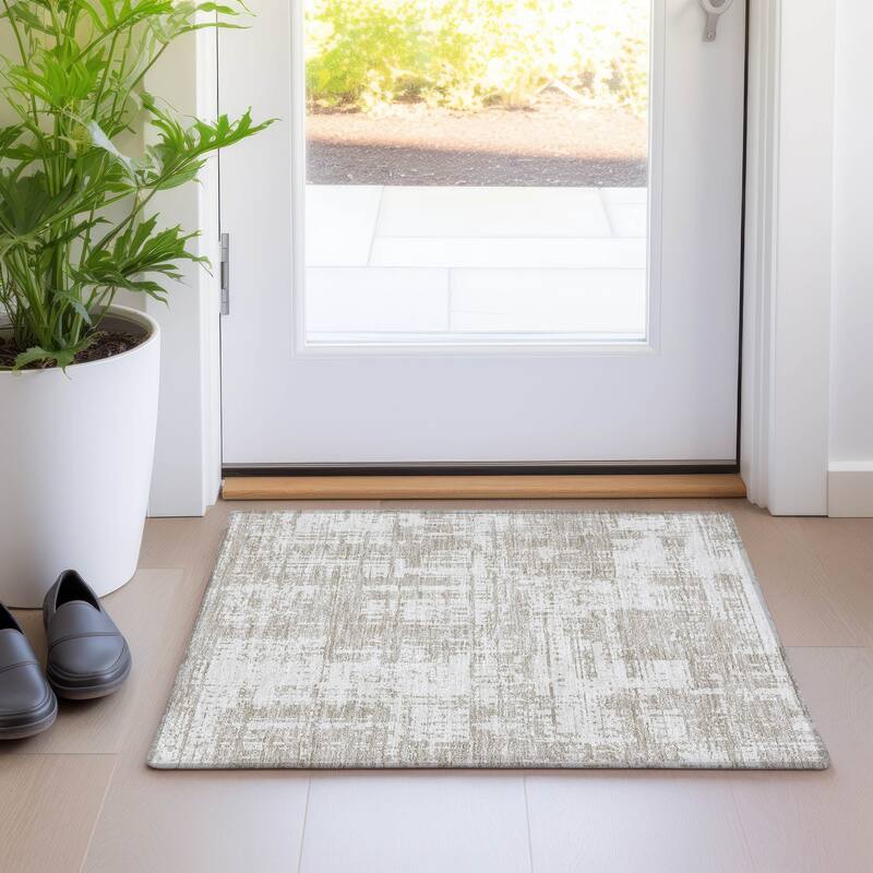 Premium Washable Super Soft Abstract Pixel Mayfield Rug - Taupe - 1'8" x 2'6"
