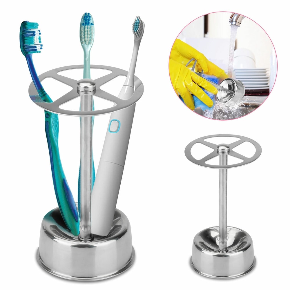 Kids Electric Toothbrush Holders for Bathrooms Counter Plastic Toothbrush Organizer and Toothpaste Holder Stand Set Small Toothbrush Caddy Storage