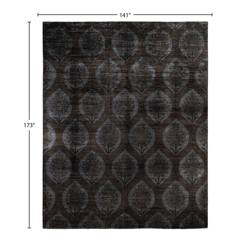 Overdyed One-of-a-Kind Hand-Knotted Area Rug - Brown - 11' 9" x 14' 5"