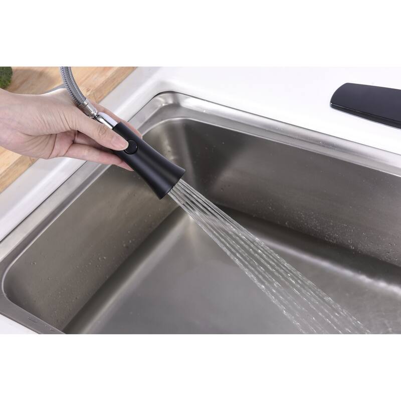 Ultra Faucets Euro Collection Single-Handle Kitchen Faucet With Pull-Down Spray