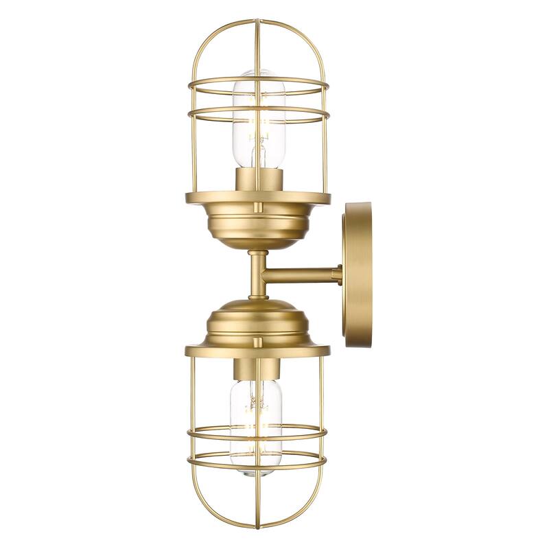 Golden Lighting Seaport 2-light Vanity in Brushed Champagne Brass
