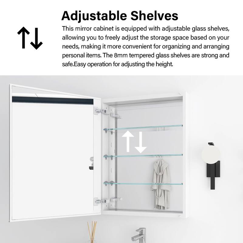 Rectangular Aluminum Medicine Cabinet with Mirror