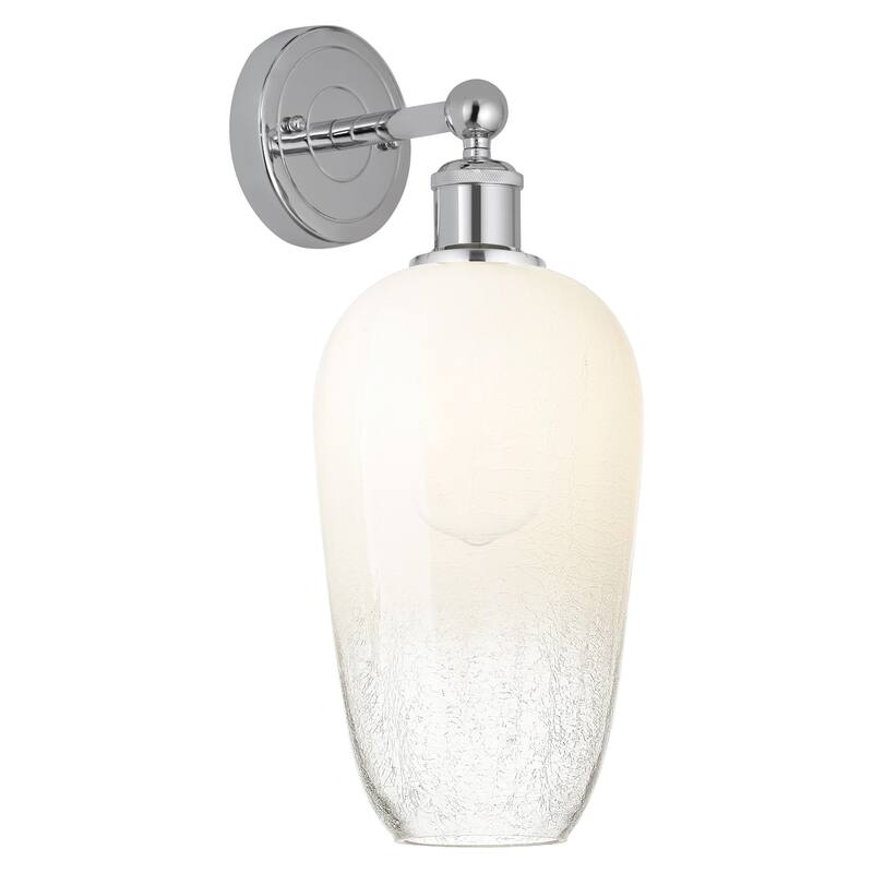 Innovations Lighting 616-1W-18-7 Brookhaven Flute Sconce Brookhaven - Polished Chrome / Opal