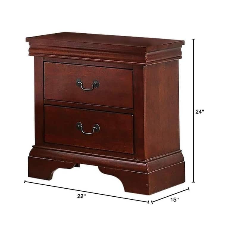 Nightstand 2 x Drawers Bed Side Table Pine wood