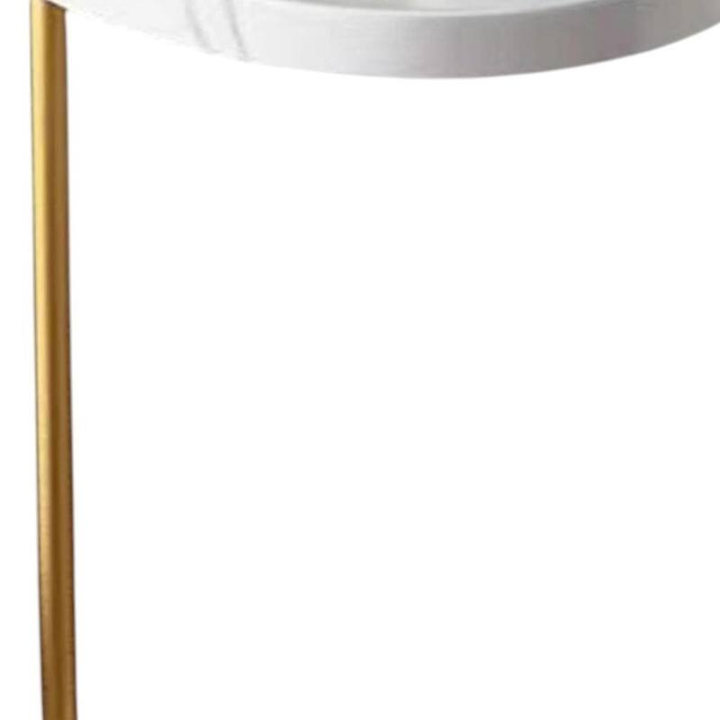 HomeRoots Set of Two White and Gold Faux Marble and Metal Oval End Tables - 11.80 in. x 23.62 in. x 17.72 in.