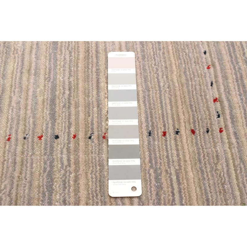 ECARPETGALLERY Hand Loomed Kashkuli Gabbeh Grey Wool Rug - 2'9 x 4'10