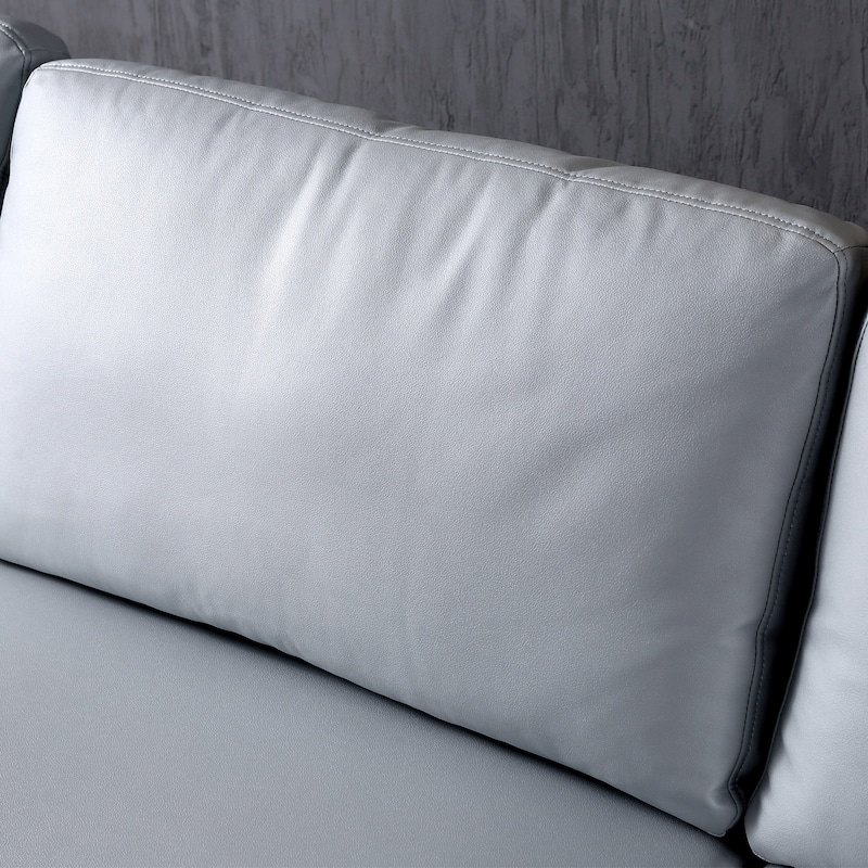 OVIOS Reversible Chaise Sofa With Fluffy Cushions Metal Legs