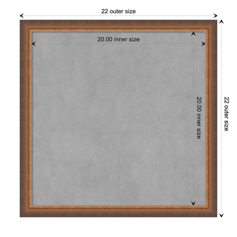 Amanti Art Two Tone Bronze Copper Framed Magnetic Board - Board Size 20x20