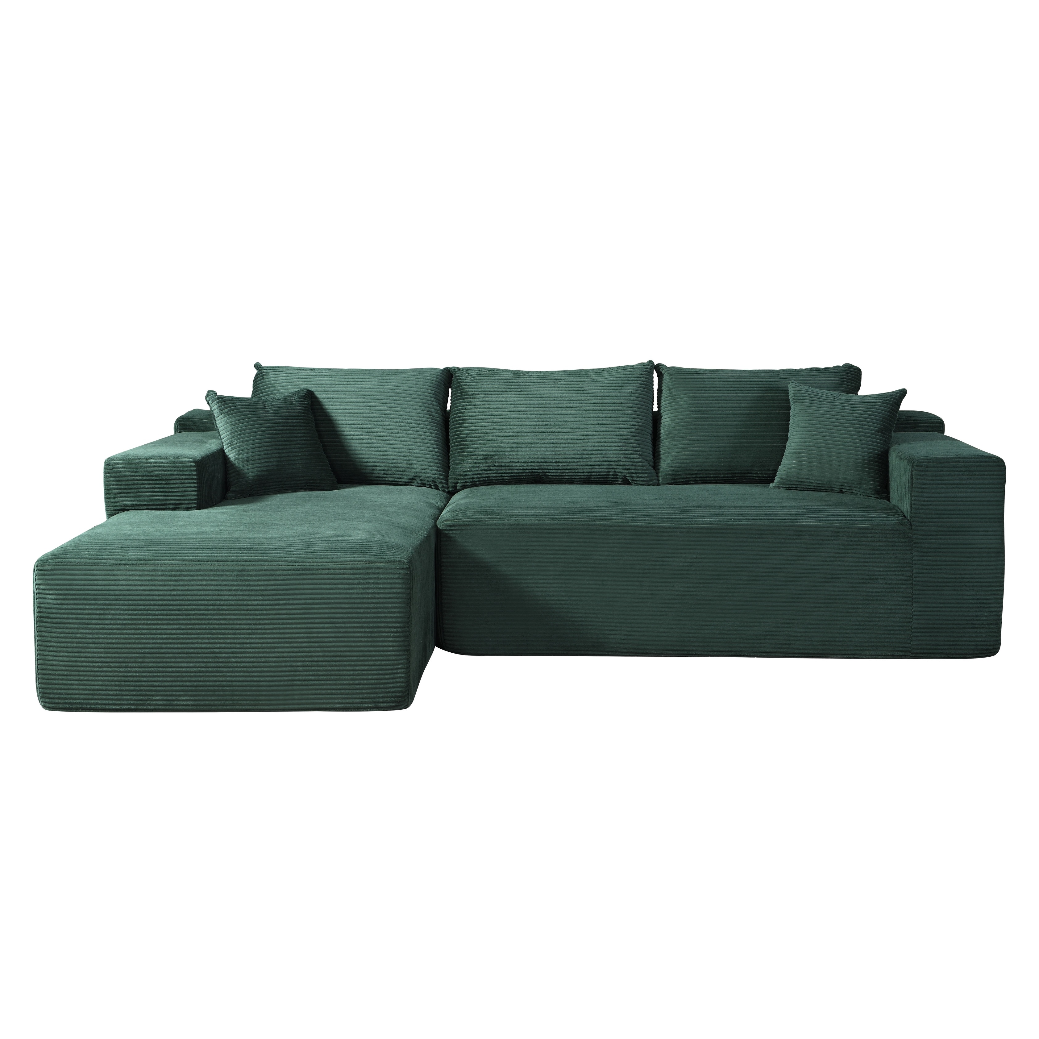 2 Piece Convertible L Shaped Sectional Sofa, 3 Seater Modular Cloud Sofa Couch with Chaise