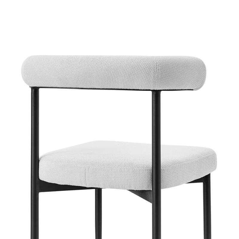 Shannon Upholstered Curved Back Barrel Kitchen Dining Chairs - Set of 2